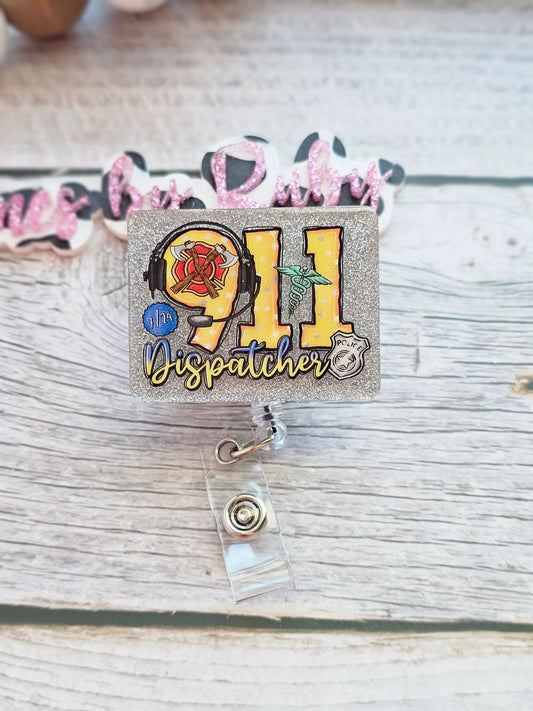 911 dispatch badge reel/dispatcher badge reel