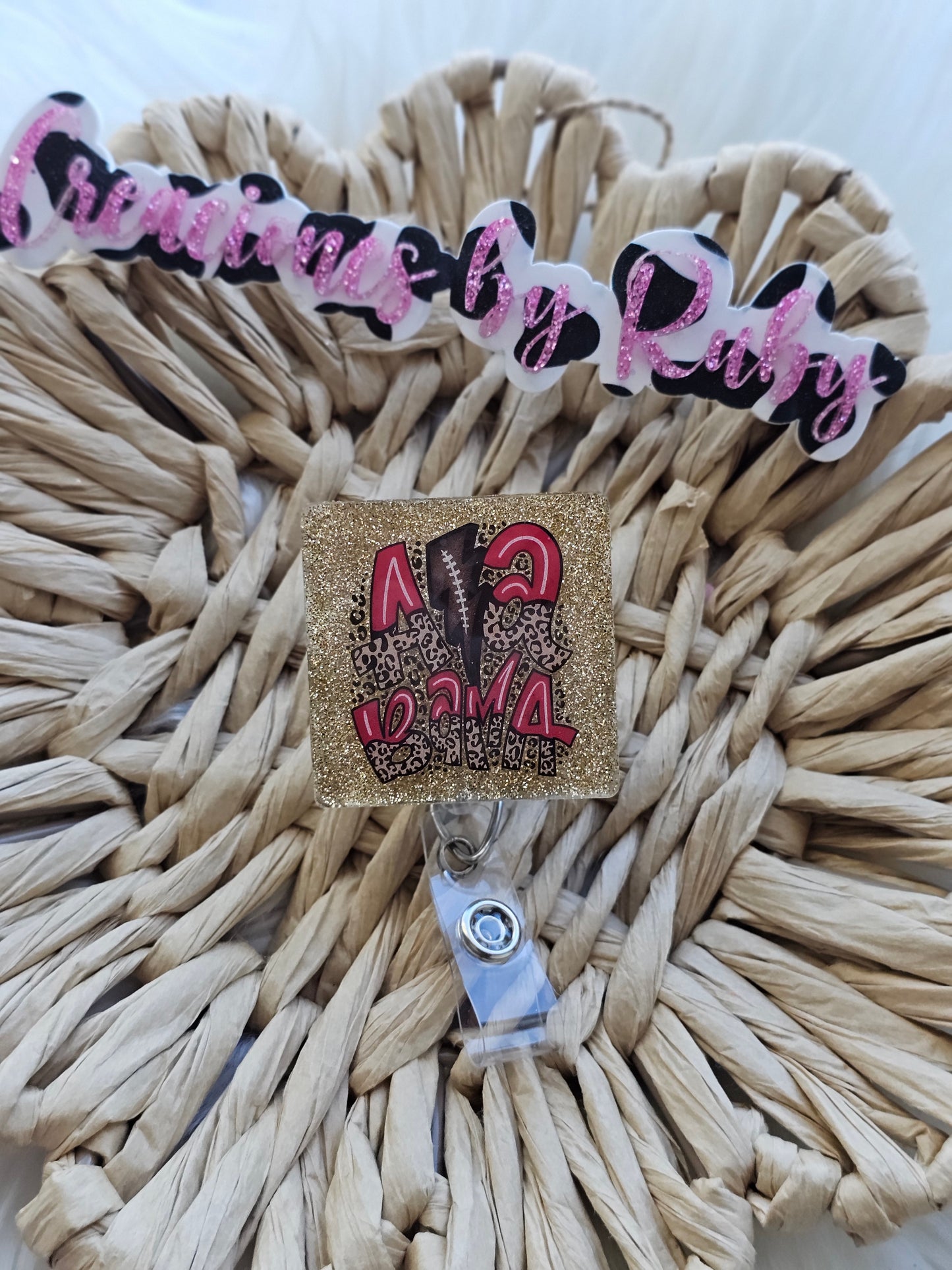 Alabama badge reel/football badge reel